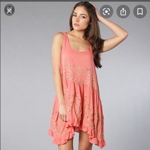 Free people trapeze and lace voile slip dress